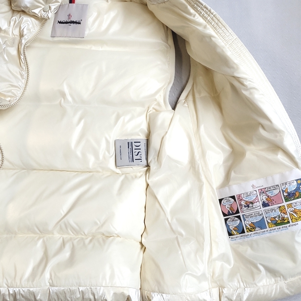 NWT$1550 MONCLER Diotis Hooded Quilted Metallic Pearl Puffer Gilet Vest 1 Small - Picture 10 of 16